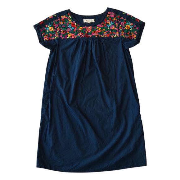 Madewell x JM Dry Goods La Novia Blue Embroidered Dress Womens Size XS - Picture 1 of 5